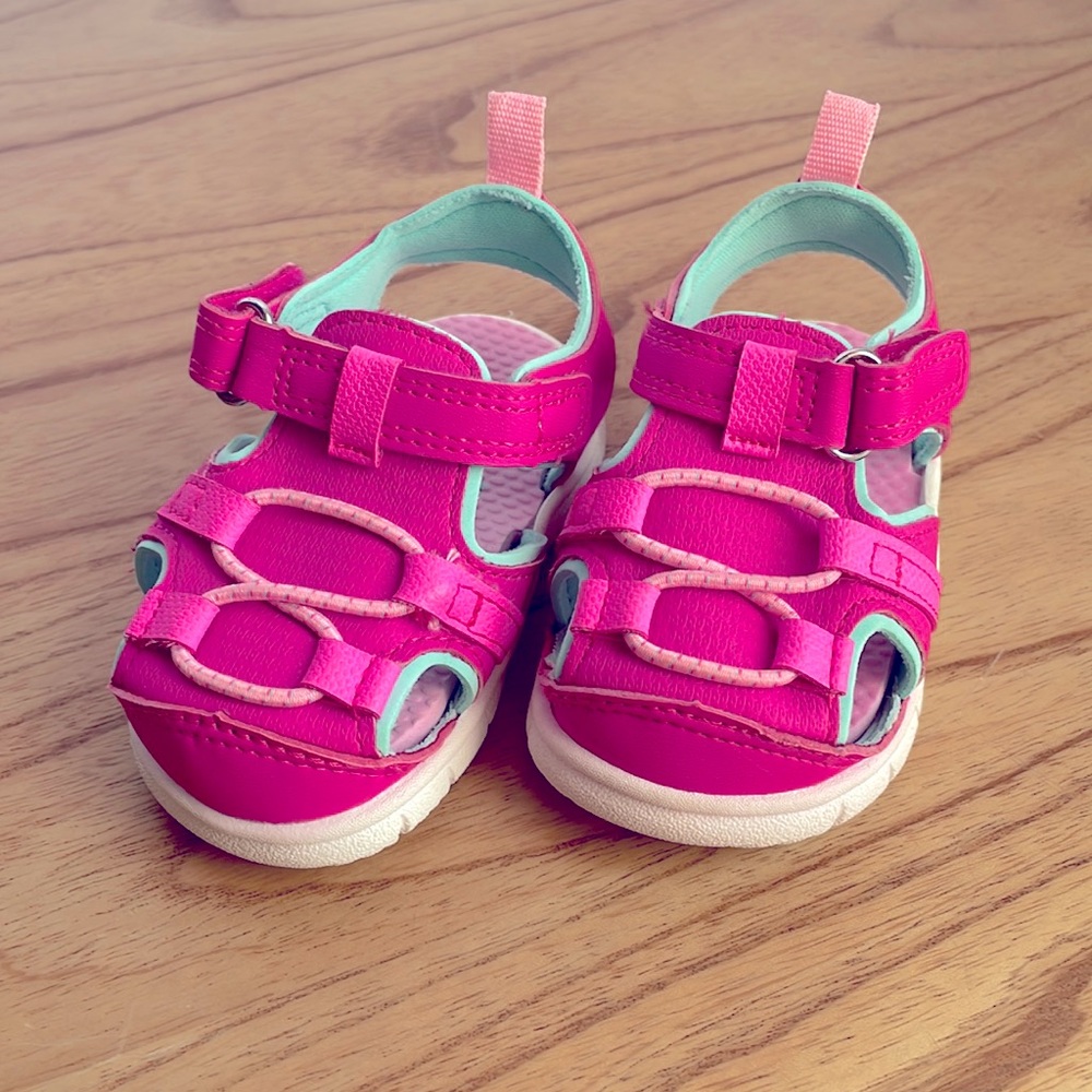 Carter's baby Velcro sandals hot pink size 3